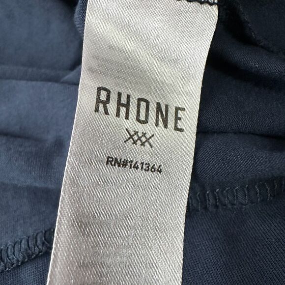 Rhone Essentials Lounge Henley Shirt Men’s Large Navy Long Sleeve V-Neck Cotton - Picture 7 of 11